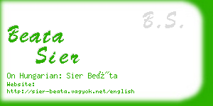 beata sier business card